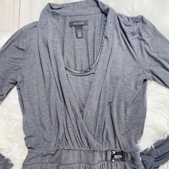 Hipster gray faux wrap dress - Picture 2 of 4